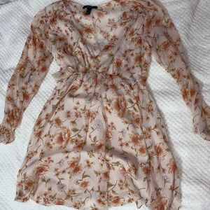 Pink floral baby doll dress